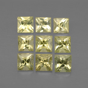 天然黄色金绿宝石，方形，3.5×3.4毫米，VVS-VS
