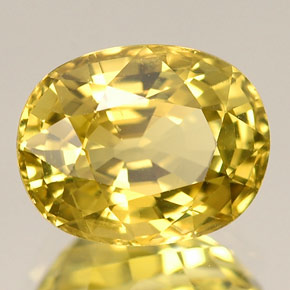 2.94克拉天然黄色金绿宝石，椭圆形切割，9.2×7.2毫米，VVS