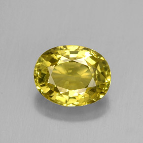 1.58克拉天然黄色金绿宝石，椭圆形切割，7.8×6.1毫米，VVS