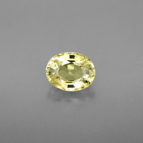 1.27克拉天然黄色金绿宝石，椭圆形切割，7.2×5.6毫米，VVS