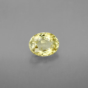 1.27克拉天然黄色金绿宝石，椭圆形切割，7.2×5.6毫米，VVS