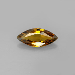 1.14克拉天然黄色金绿宝石，马眼形，10.8×5毫米，VVS-VS