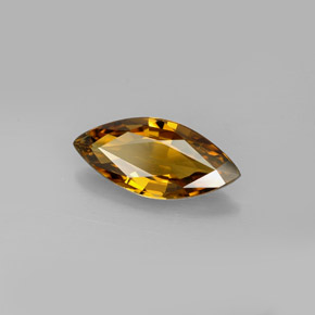 1.14克拉天然黄色金绿宝石，马眼形，10.8×5毫米，VVS-VS