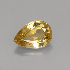 0.87克拉天然黄色金绿宝石，梨形，7.3×5.1毫米，VVS-VS