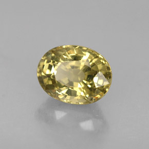 0.81克拉天然黄色金绿宝石，椭圆形切割，6.1×4.7毫米，VVS-VS