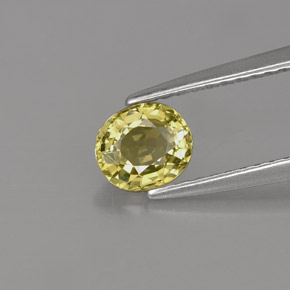 0.71克拉天然黄色金绿宝石，椭圆形切割，5.7×4.9毫米，VVS-VS
