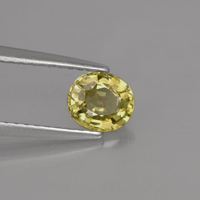 0.71克拉天然黄色金绿宝石，椭圆形切割，5.7×4.9毫米，VVS-VS