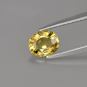 0.71克拉天然黄色金绿宝石，椭圆形切割，5.9×4.8毫米，VVS-VS