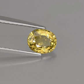 0.71克拉天然黄色金绿宝石，椭圆形切割，5.9×4.8毫米，VVS-VS
