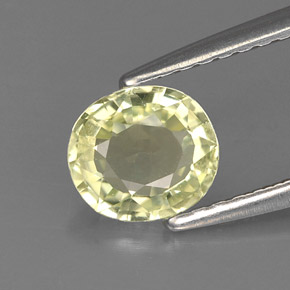 0.87克拉天然绿色金绿宝石，椭圆形切割，6.3×5.6毫米，VVS-VS