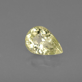 0.58克拉天然黄色金绿宝石，梨形，6×4.1毫米，VS-SI