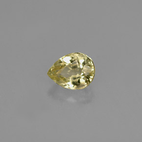 0.53克拉天然黄色金绿宝石，梨形，5.5×4.2毫米，VVS-VS