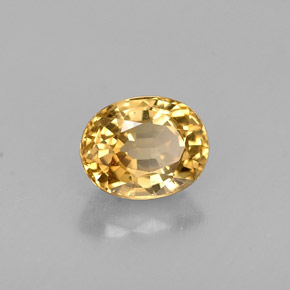 0.90克拉天然黄色金绿宝石，椭圆形切割，6.2×4.9毫米，VVS