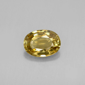 0.96克拉天然黄色金绿宝石，椭圆形切割，7.2×5.3毫米，VVS