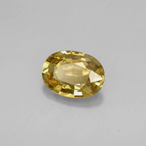 0.96克拉天然黄色金绿宝石，椭圆形切割，7.2×5.3毫米，VVS