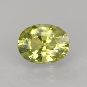 1.45克拉天然黄色金绿宝石，椭圆形切割，7.8×5.9毫米，VVS