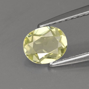 0.62克拉天然黄色金绿宝石，椭圆形切割，6.1×5.1毫米，VVS-VS