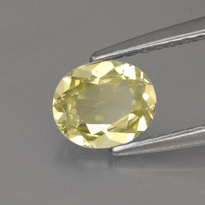 0.68克拉天然黄色金绿宝石，椭圆形切割，6.2×5.1毫米，VS