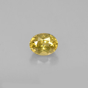 0.70克拉天然黄色金绿宝石，椭圆形切割，5.4×4.2毫米，VVS-VS