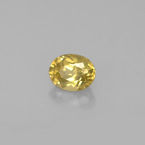 0.70克拉天然黄色金绿宝石，椭圆形切割，5.4×4.2毫米，VVS-VS