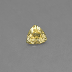 0.40克拉天然黄色金绿宝石，三角形，4.8×4.7毫米，VS