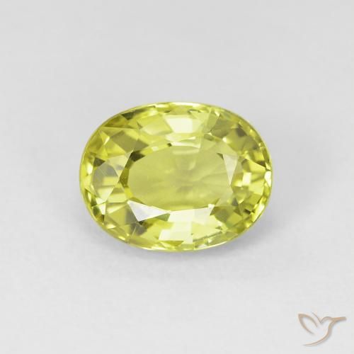 1.07ct 天然 中黄色 金绿玉, 椭圆形, VVS