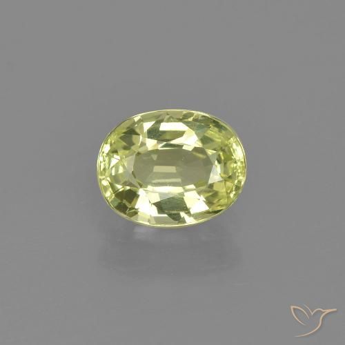 1.20ct 天然 中黄色 金绿玉, 椭圆形, VVS