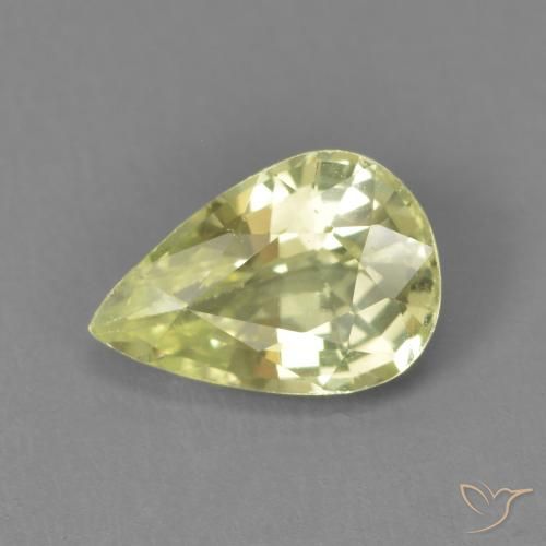 1.39ct 天然 黄绿色 金绿玉, 梨形, VVS-VS