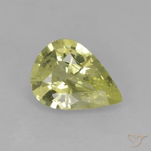 0.99ct 天然 浅绿黄色 金绿玉, 梨形, VS