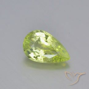 0.99ct 天然 淡柠檬黄 金绿玉, 梨形, VVS