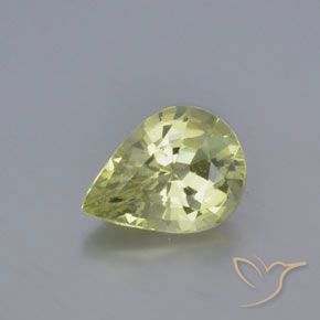 1.22ct 天然 淡柠檬绿 金绿玉, 梨形, VVS
