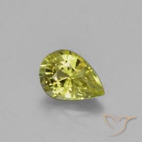1.02ct 天然 绿黄色 金绿玉, 梨形, VVS