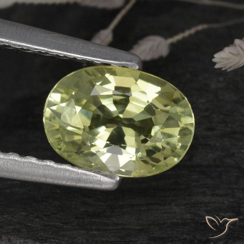 1.07ct 天然 黄绿色 金绿玉, 椭圆形, VVS