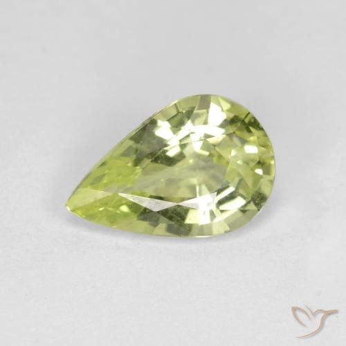 0.89ct 天然 浅绿黄色 金绿玉, 梨形, VVS