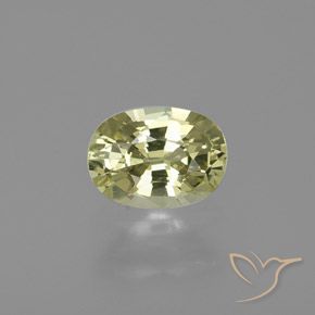 1.00ct 天然 浅绿黄色 金绿玉, 椭圆形, VVS-VS