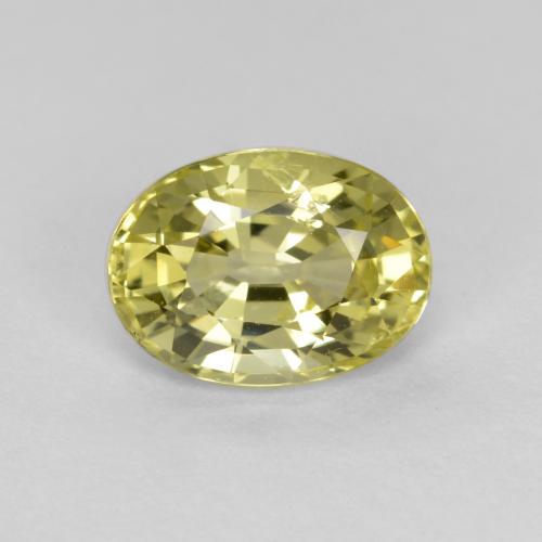 0.92克拉天然黄色金绿宝石，椭圆形切割，6.7×4.9毫米，VVS-VS