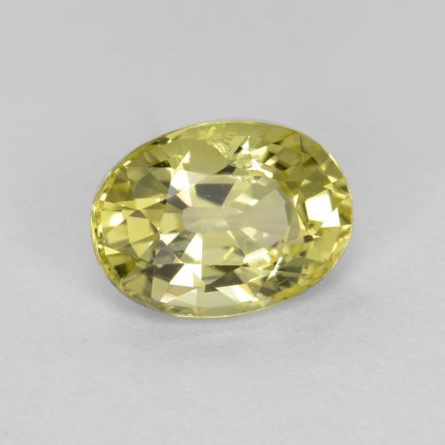 0.92克拉天然黄色金绿宝石，椭圆形切割，6.7×4.9毫米，VVS-VS
