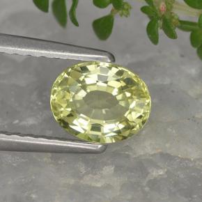 0.90克拉天然黄色金绿宝石，椭圆形切割，6.3×5.1毫米，VVS