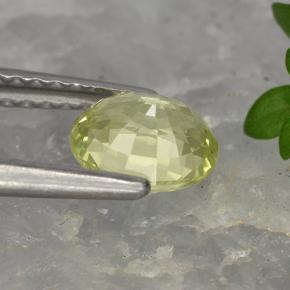 0.90克拉天然黄色金绿宝石，椭圆形切割，6.3×5.1毫米，VVS