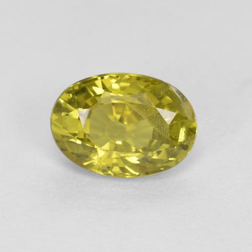 0.57克拉天然黄色金绿宝石，椭圆形切割，5.9×4.2毫米，VVS-VS
