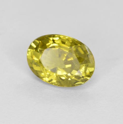 0.57克拉天然黄色金绿宝石，椭圆形切割，5.9×4.2毫米，VVS-VS