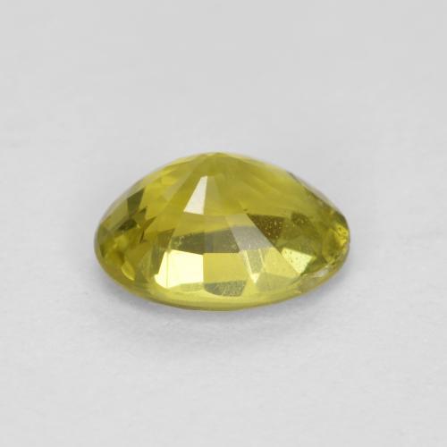 0.57克拉天然黄色金绿宝石，椭圆形切割，5.9×4.2毫米，VVS-VS