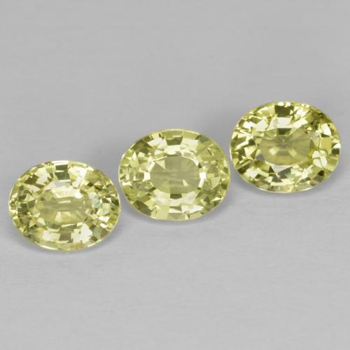 1.58天然黄色金绿宝石，椭圆形切割，5.1×4.2毫米，VVS-VS