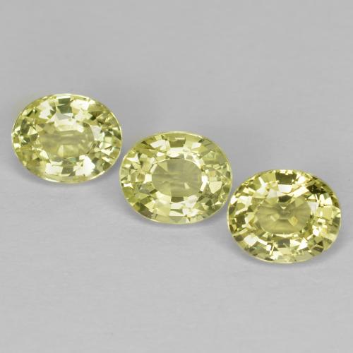 1.58天然黄色金绿宝石，椭圆形切割，5.1×4.2毫米，VVS-VS