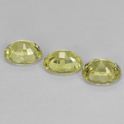 1.58天然黄色金绿宝石，椭圆形切割，5.1×4.2毫米，VVS-VS