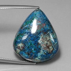 32.81克拉天然硅孔雀石，梨形，不透明
