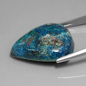 32.81克拉天然硅孔雀石，梨形，不透明