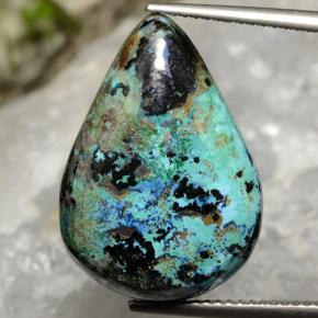 17.25克拉天然多色硅孔雀石，梨形，21.9×15.6毫米，不透明