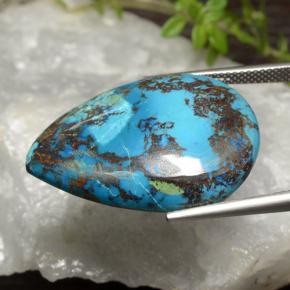 34.39克拉天然硅孔雀石，梨形，不透明
