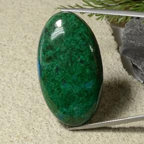 60.57克拉天然硅孔雀石，椭圆形切割，不透明